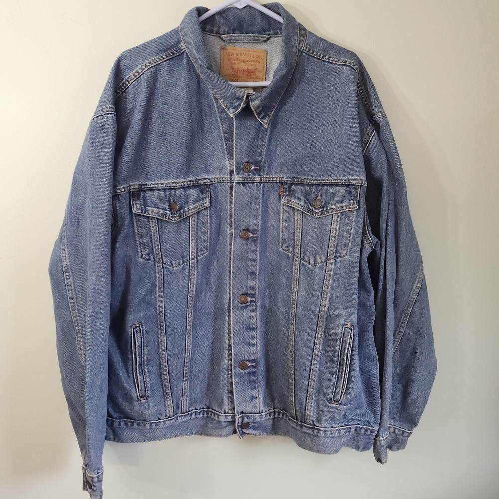 Vtg Levi Strauss & Co Button Blue 70507 Denim Trucker Jean Jacket 70507 Mens XXL